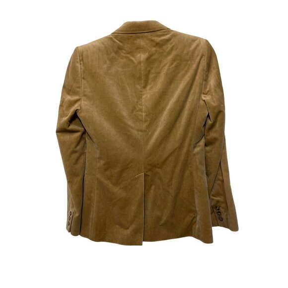 Sisley Mens Camel Velvet Blazer With Camouflage Lining 2-Button Closure Size 44 - Picture 3 of 9